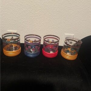 Colorful Polka Dot Glass Set Vintage Sue Lipkin